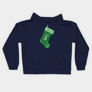 Christmas Stocking with Letter S Kids Hoodie